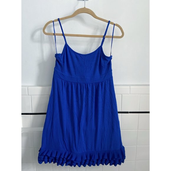 Cobalt Blue Ruffle Hem Mini Dress - Picture 3 of 3
